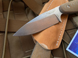 Bradford Knives Guardian3.5 Fixed Blade 3D Natural Micarta Scales w/ Sabre Grind M390 Stonewashed Finish Blade (3.5”) 3.5S-104-M390