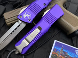Microtech Combat Troodon D/E Purple Aluminum Body w/ Stonewashed Plain Edge Blade (3.8") 142-10PU