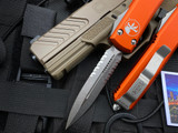 Microtech Ultratech D/E Orange Aluminum Body w/ Stonewashed Partially Serrated Blade (3.4") 122-11OR