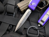 Microtech Ultratech D/E Purple Aluminum Body w/ Satin Plain Edge Blade (3.4") 122-4PU