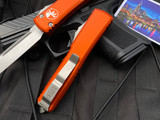 Microtech Ultratech S/E Orange Aluminum Body w/ Stonewashed Plain Edge Blade (3.4") 121-10OR