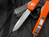 Microtech Ultratech S/E Orange Aluminum Body w/ Stonewashed Plain Edge Blade (3.4") 121-10OR