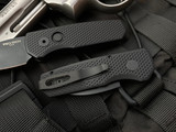 Pro-Tech Runt 5 Auto Folder Textured Black Handle w/ DLC Wharncliffe Blade (1.94”)