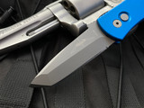 Pro-Tech Emerson CQC7 Auto Folder Blue Body w/ Chisel Grind Blasted Blade E7T01-BLUE