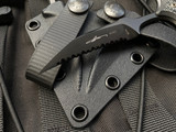 Microtech Double Bee S/E Wharncliffe Full Serrated DLC Carbon Fiber 218D-3DLCCFS