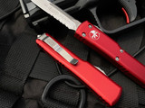 Microtech UTX-70 S/E Red Aluminum Body w/ Stonewashed Partially Serrated Blade (2.42") 148-11RD