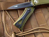 Microtech Hera D/E OD Green Aluminum Body w/ Black Full Serrated Blade (3.08") 702-3OD