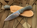 Bradford Knives Guardian3 Fixed Blade Camo Micarta Scales w/ False Edge Grind M390 Blade (3.5”) 3FE-109-M390