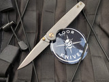 Toor Knives Suitor Stone Titanium Folder w/ Stonewashed 154CM Single Edge Blade (3.25”)