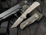 Toor Knives Chasm Stone Titanium Folder w/ Stonewashed 154CM Tanto Blade (3.25”)