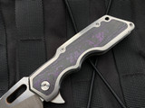 Attention2Detail MK1 Medium Titanium Folder Purple Fat Carbon Inlays w/ CPM 3V Satin Drop Point Blade