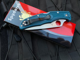 Spyderco Endura Folder Blue FRN Scales w/ K390 Full Serrated Satin Blade (3.8”) C10FSK390