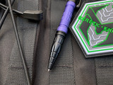 Heretic Knives Thoth Bolt Action Ink Pen Black Anodized Tip and Tails w/ Purple Anodized Aluminum Barrel and Bolt H038-AL-PU