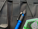 Heretic Knives Thoth Bolt Action Ink Pen Black Anodized Tip and Tails w/ Blue Anodized Aluminum Barrel and Bolt H038-AL-BL