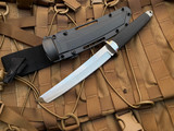 Cold Steel Magnum Tanto II Fixed Blade Black Kraton Handle w/ VG-10 San Mai Plain Edge Blade (7.5”) 35AC