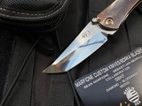 Borka Blades X Sean Marfione SBKF Bloodwash Titanium Body and Kermit Green Back Spacer w/ Diamond Wash Tanto Blade