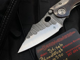 Borka Blades Stitch Custom Titanium Bloodwash Body and Rock Grind Back Spacer w/ Satin M390 Blade