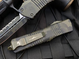 Microtech Combat Troodon Olive Camo Aluminum Body w/ Olive Camo Full Serrated Blade (3.8") 142-3OCS