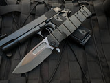 Medford USMC Fighter Flipper Titanium Full PVD Handles and PVD Hardware w/ Two Tone Tumbled Blade (4.25”)