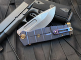 Medford USMC Fighter Flipper Titanium Flamed “Solar Flare” Handles and Bronzed Hardware w/ Flamed “Flare” Pocket Clip and Magnacut Tumbled Blade (4.25”)
