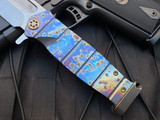 Medford USMC Fighter Flipper Titanium Flamed “Solar Flare” Handles and Bronzed Hardware w/ Flamed “Flare” Pocket Clip and Magnacut Tumbled Blade (4.25”)