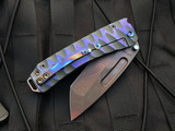 Medford Midi Marauder Titanium Folder Cement and Violet Anodized “Lazy River” Handles w/ Flamed Hardware and S35VN Vulcan Tanto Blade (3.25”)