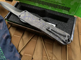 Heretic Knives Manticore X Black w/ Purple Camo Carbon Back Cover and DLC Recurve Blade (3.7”)