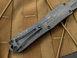 Heretic Knives Manticore X Black w/ Purple Camo Carbon Back Cover and DLC Recurve Blade (3.7”)