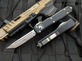 Microtech Ultratech T/E Black Aluminum Body w/ Stonewashed Partially Serrated Blade (3.4") 123-11