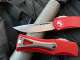 Microtech Hera S/E Red Aluminum Body w/ Stonewashed Plain Edge Blade (3.08”) 703-10RD