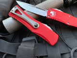 Microtech Hera S/E Red Aluminum Body w/ Stonewashed Plain Edge Blade (3.08”) 703-10RD