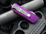 Microtech Mini Troodon D/E Violet Aluminum Body w/ Stonewashed Plain Edge Blade (1.99”) 238-10VI