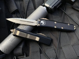 Microtech UTX-85 D/E Black Aluminum Body w/ Bronzed Full Serrated Blade (3.11”) 232-15