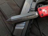Microtech Knives UTX-85 Spartan Red Aluminum Body w/ Black Plain Edge Blade (3.1”) 230-1RD
