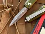 Microtech UTX-85 D/E OD Green Aluminum Body w/ Apocalyptic Plain Edge Blade (3.11”) 232-10APOD