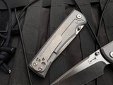 Chaves Ultramar 229 Liberation Stonewashed Titanium Handle w/ Satin Tanto Blade (3.4”)