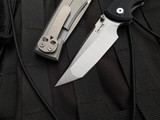 Chaves Ultramar 229 Liberation Stonewashed Titanium and Black G10 Handle w/ Satin Tanto Blade (3.4”)