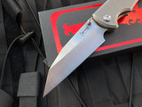 Chaves Ultramar 229 Sangre Stonewashed Titanium Handle w/ Satin Wharncliffe Blade (3.4”)