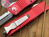 Microtech Combat Troodon D/E Red Aluminum Body w/ Stonewashed Full Serrated Blade (3.81”) 142-12RD