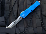 Microtech Combat Troodon Hellhound Blue Aluminum Body w/ Stonewashed Plain Edge (3.75”) 219-10BLS
