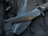 Microtech X Borka SBK S/E Carbon Fiber Handle w/ DLC Black Plain Edge Blade (5”) 200-1DLCCFS