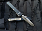 Microtech Ultratech Spartan Black Aluminum Body w/ Bronzed Apocalyptic Plain Edge Blade (3.4”) 223-13AP