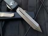Microtech Ultratech Spartan Black Aluminum Body w/ Bronzed Apocalyptic Plain Edge Blade (3.4”) 223-13AP