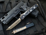 Microtech Ultratech T/E Death Card Edition Black Aluminum Body w/ Bronzed Plain Edge Blade (3.44”) 123-13DCS
