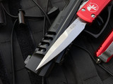 Microtech Ultratech Bayonet Red Aluminum Body w/ Stonewashed Plain Edge Blade (3.44”) 120-10RD