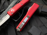 Microtech Ultratech Bayonet Red Aluminum Body w/ Stonewashed Plain Edge Blade (3.44”) 120-10RD