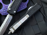 Microtech Makora D/E Black Aluminum Body w/ Stonewashed Partially Serrated Blade (3.4”) 206-11S