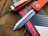 Microtech UTX-85 Spartan Orange Aluminum Body w/ Stonewashed Spartan Blade (3.1”) 230-10OR