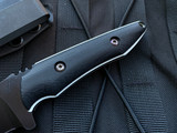 WELmade Skylark Fixed Blade Black G10 Scales and White Liners w/ Black Plain Edge Blade (3.24”)