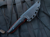 WELmade Skylark Fixed Blade Black G10 Scales and Red Liners w/ Stonewashed Plain Edge Blade (3.24”)